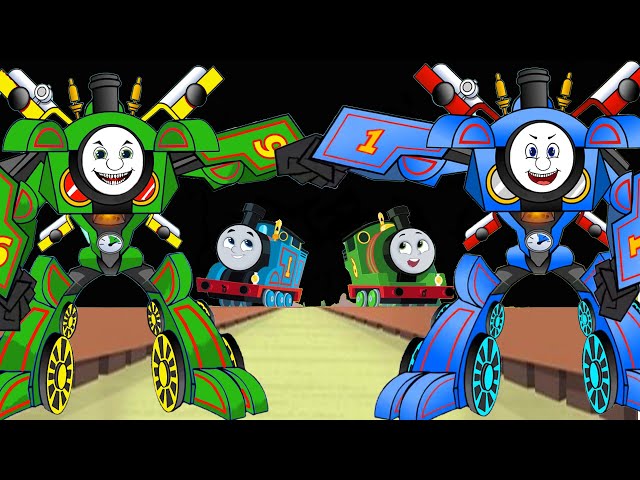 Titan Thomas and Robot Percy Train VS Monster Train