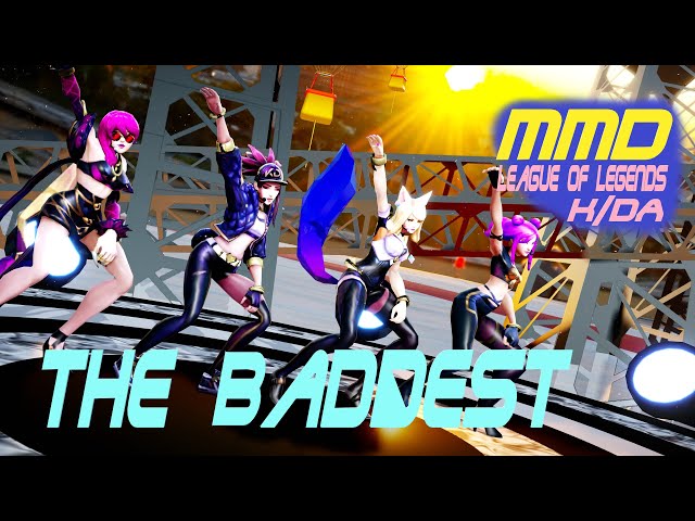 MMD League Of Legend K/DA, The Baddest, Dance, K/DA ダンス 4K60FPS RayMMD