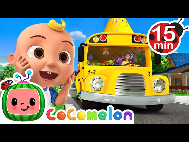 Wheels on the Birthday Bus 🥳 & More Wheels On The Bus Songs | CoComelon 🍉 | Nursery Rhymes