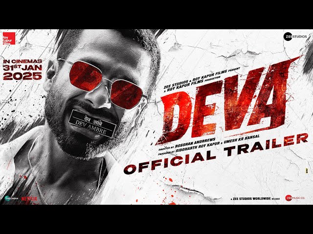 Deva | Official Trailer l Shahid Kapoor | Pooja Hegde | Rosshan Andrrews | In Cinemas 31stJanuary