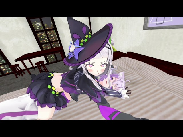 【VR180】ちゅっちゅ おかシオ+あくころ【Hololive MMD】3D VR 8K