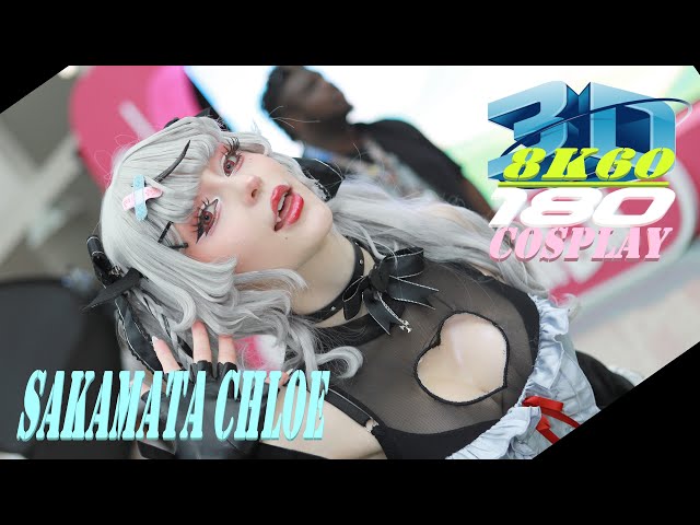 Sakamata Chloe (沙花叉クロヱ) Cosplay, 3D VR180, AX2024, Takane Lui (鷹嶺ルイ) Music, Petra.fyed, コスプレ