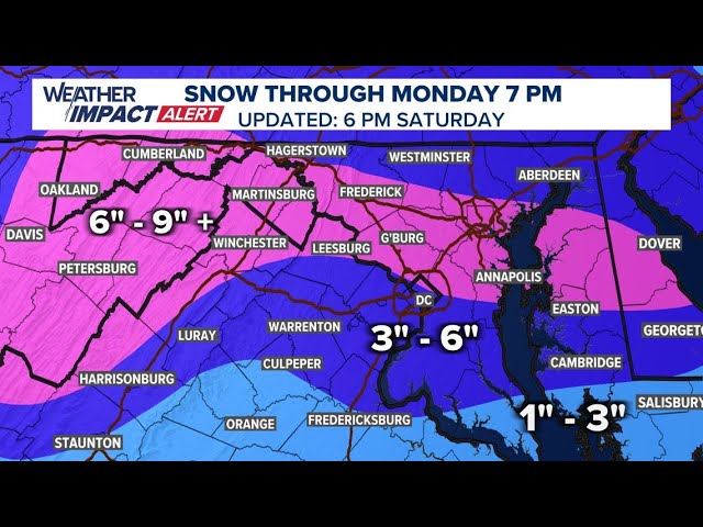 How much snow is DC getting and when will it start?