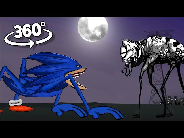 360º VR Shin Sonic Tapes vs Gorefield | Animation Drawing Cartoon.