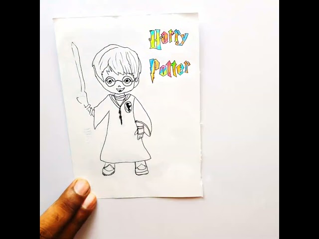 Harry Potter cartoon drawing  #shortfeed #cartoondrawing #harrypotter