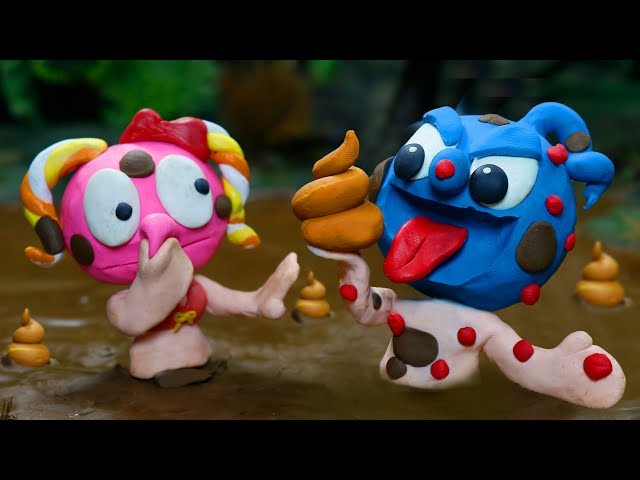 Tiny Takes A Stinky Mud Bath - Funny Moment Stop Motion Animation Cartoons