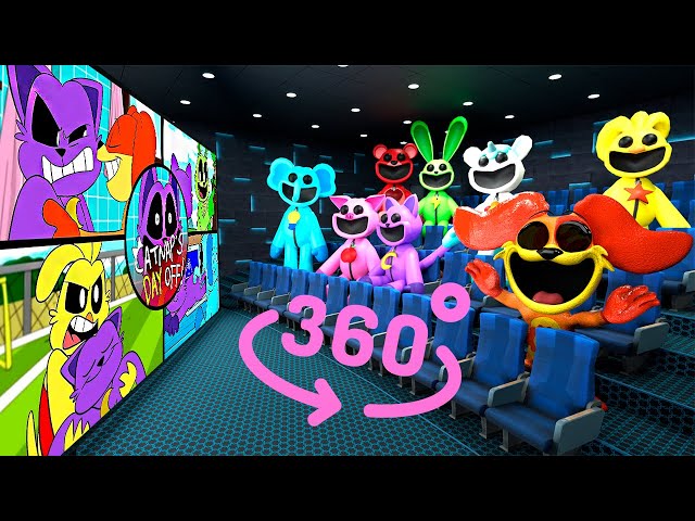 Smiling Critters 360° - CINEMA HALL | CatNap react to SMILING CRITTERS cartoon | VR/360° Experience