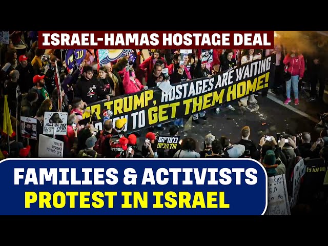 “Mr Trump, hostages are waiting for you…” families protest in Tel Aviv | Israel-Hamas Hostage Deal