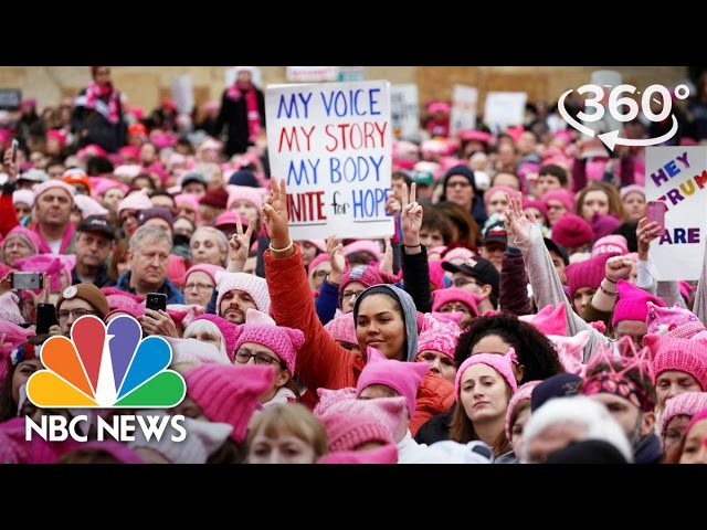 Hundreds Of Thousands March For Women In Washington | 360 Video | NBC News