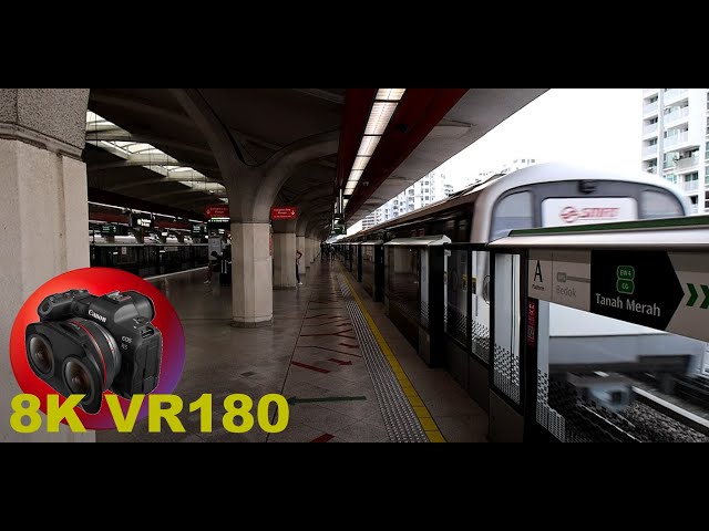 SINGAPORE MRT TRAIN ARRIVING Station connects to airport line 8K/4K VR180 3D (Travel Videos/ASMR)