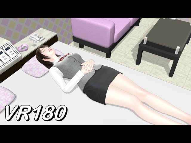 【VR180】Girls daily motion - Turning over @Hotel - Kakomiki model【MMD 8K】 M injected