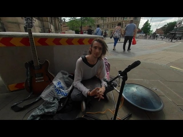 VR180° A chat with a Tongue drum busker, Sheffield