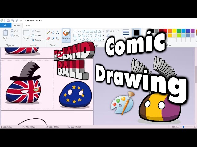 How to Draw a Polandball Comic in... MS Paint | Countryballs Comic Drawing with AaronC14