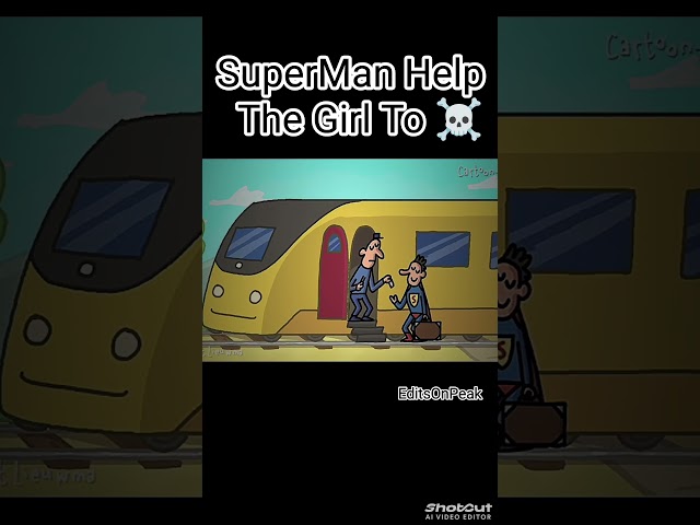 Superman Helping To The Girl ☠️ || Superman in cartoon box|| #cartoonbox#cartoonboxshorts#shorts