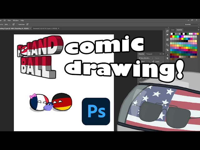 Drawing Polandball comics in Photoshop! | Countryballs Comic Drawing