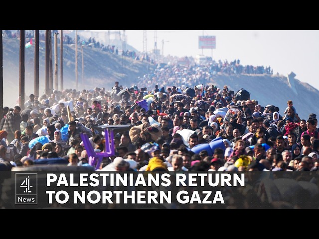 Tens of thousands of Palestinians return home to northern Gaza