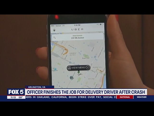 Officer finishes Uber Eats delivery for driver after crash | FOX 5 DC