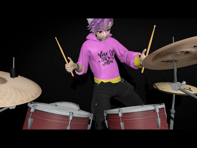 VRChat Drumming - Angel Shaggy Remix - 3D Drum Cover