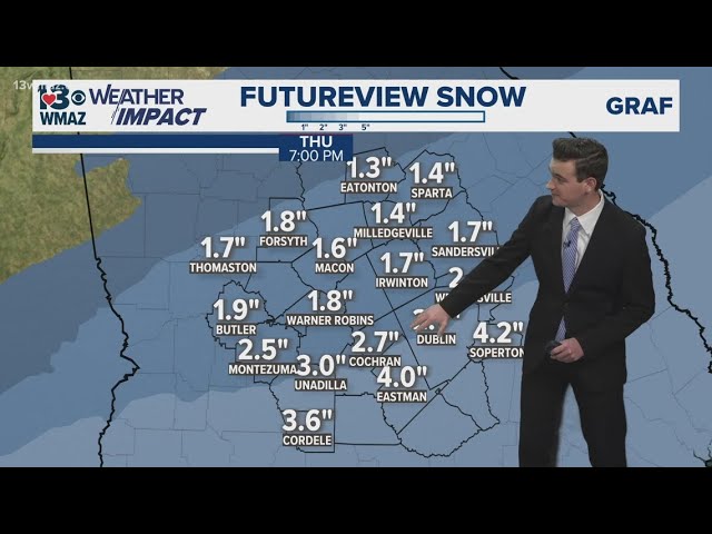 Winter weather expected across central Georgia this afternoon and evening (Local Weather Update 1/21