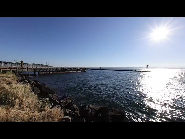 3D VR 180° 4K Walking Shilshole Beach in Seattle test clip 1233