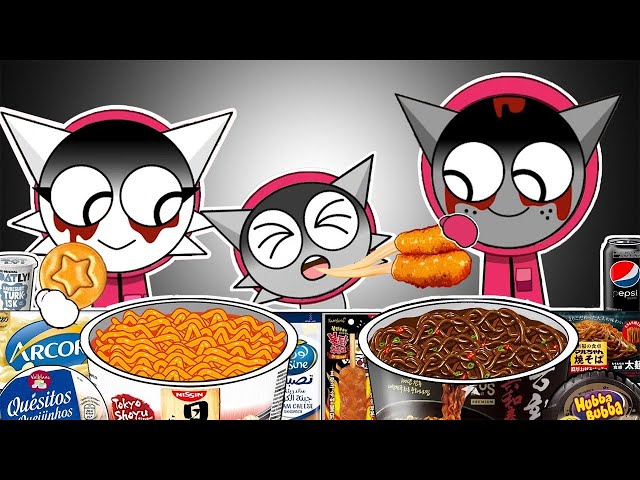 Incredibox Sprunki ASMR - Wenda LOUDER Horror Family Convenience Store Food Mukbang Animation