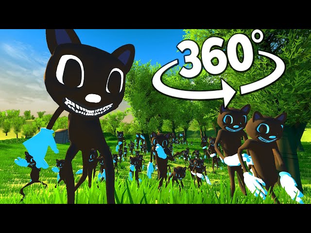 360° Video |  Baby Cartoon Cat 360 Chase | Horror Animation VR