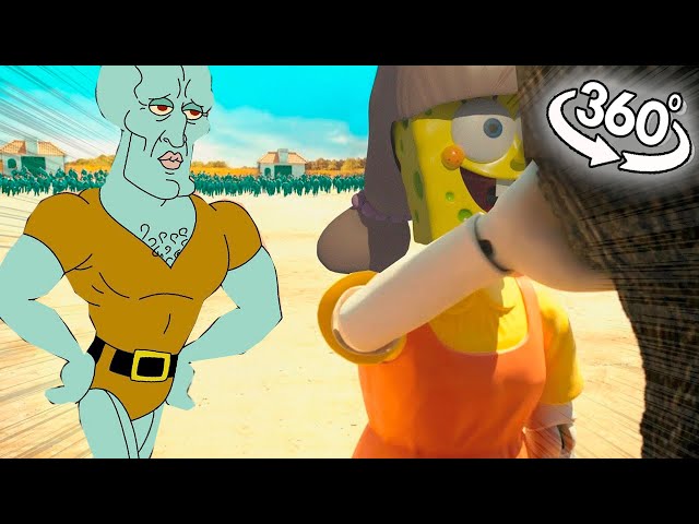 360° Squid Game: Who Will Survive – SpongeBob or Squidward?