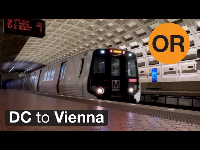 Riding WMATA Metrorail Orange Line, Washington DC to Vienna, Kawasaki Trains