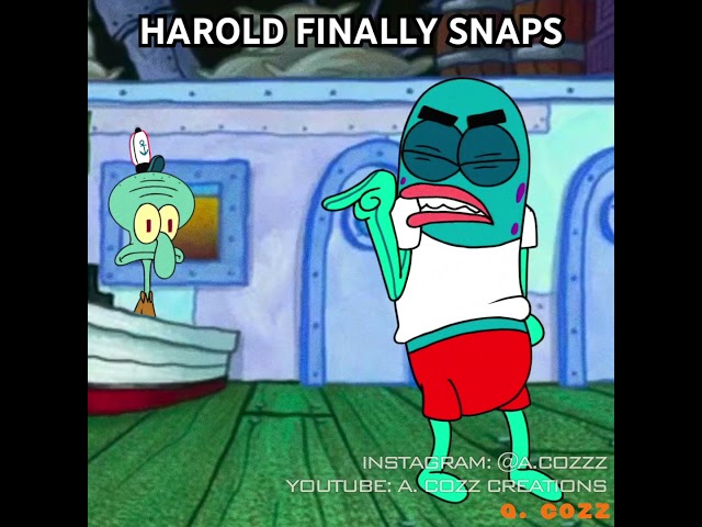 HAROLD FINALLY SNAPS (*Spongebob Parody*) [SHORT] #animation #cartoon #comedy #funny #meme