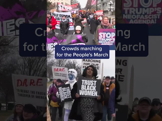 Crowds begin marching in DC for the People's March | NBC4 Washington