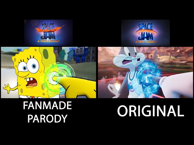 SPACE JAM 2 and NICKTOONS Parody Side-By-Side Comparison