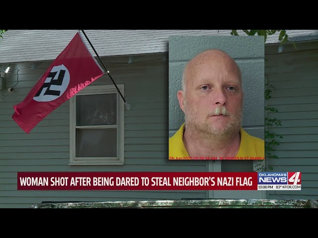 Woman shot multiple times while trying to steal Nazi flag from Oklahoma man’s yard