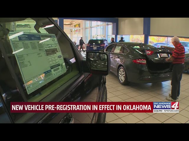 New vehicle pre-registration in effect in Oklahoma