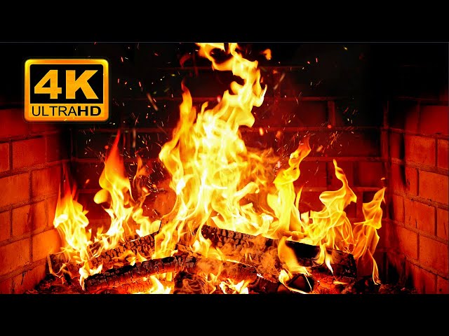 🔥 Cozy Fireplace 4K (12 HOURS). Fireplace with Crackling Fire Sounds. Fireplace Ambience