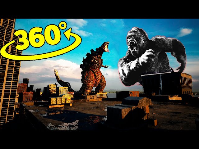 🦍GODZILLA vs KONG | 360 video | Official fan-trailer fight 4K😱