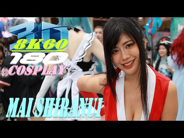 Mai Shiranui cosplay, The King Of Fighters, Experience 3D VR180, AX2024, コスプレ, hello.quqco, 8K60FPS