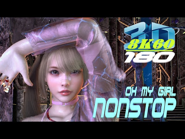 OH MY GIRL - Nonstop, VR180, 3D, Dance, MMD, ダンス, VaM, 3DVR 8K