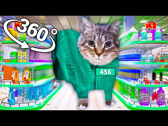 U II A IO UI A I O x Mingle Game Song - Supermarket in 360° Video | VR / 8K | ( OIIAOIIA CAT meme )