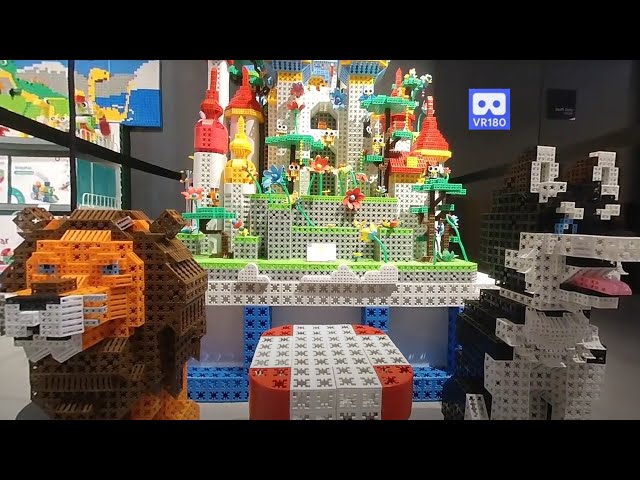 3D 180VR 4K Dog, Lion Castle and Ferris Wheel All made by  Geni Block Children love Blocks