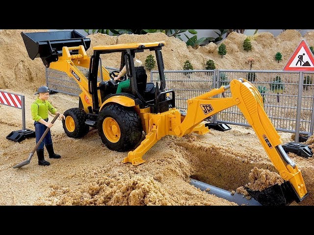 Backhoe Loader Working at Construction Site! | BIBO STUDIO