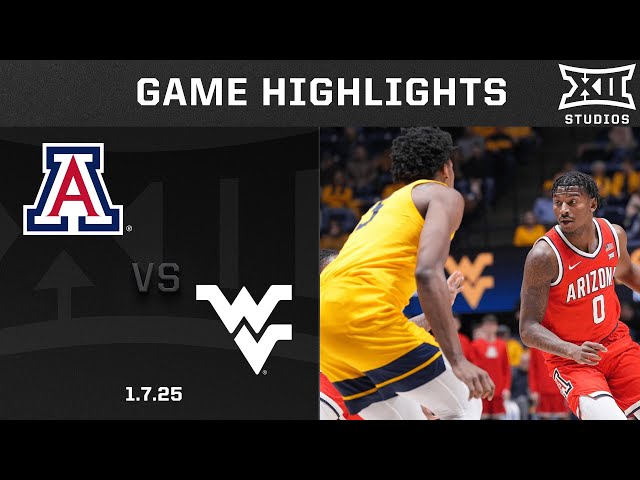 Arizona vs. #21 West Virginia Game Highlights | 2024-25 Big 12 Men's Basketball