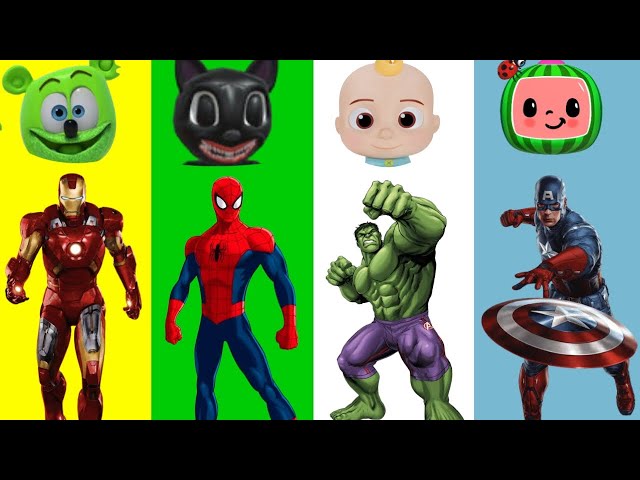 Hulk Cartoon 🆚 Captain America 🆚 Spiderman 🆚 IronMan 🎶 Who Is Best