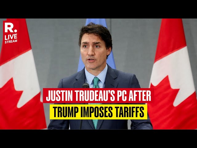 Canadian PM Justin Trudeau’s 1st PC After US President Donald Trump Imposes Tariffs I LIVE