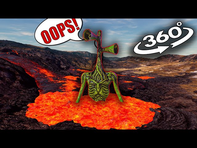 Siren Head in Lava / Siren Head fell into the lava and ...😭 / 360 video 8K