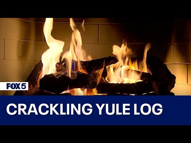 Christmas Yule Log Fireplace with Music