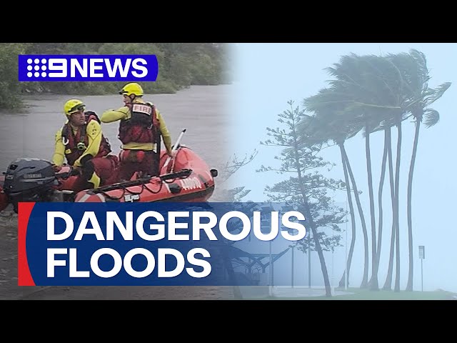 Flood warnings for Queensland as heavy rain smashes region | 9 News Australia