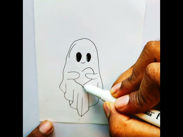 ghost love cartoon drawing #ghostdrawing  #shortfeed #shorts